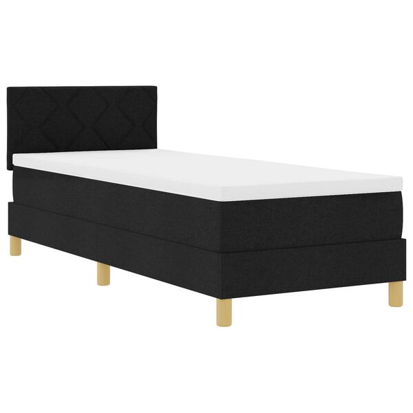 vidaXL Κρεβάτι με ελατήρια με στρώμα Μαύρο 80 x 200 cm ύφασμα