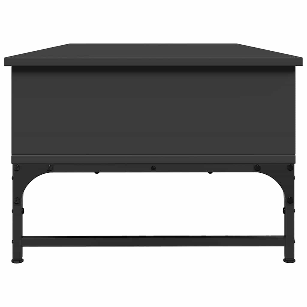 vidaXL Τραπεζάκι Σαλονιού Μαύρο 100x50x35 εκ. από Επεξ. Ξύλο/Μέταλλο