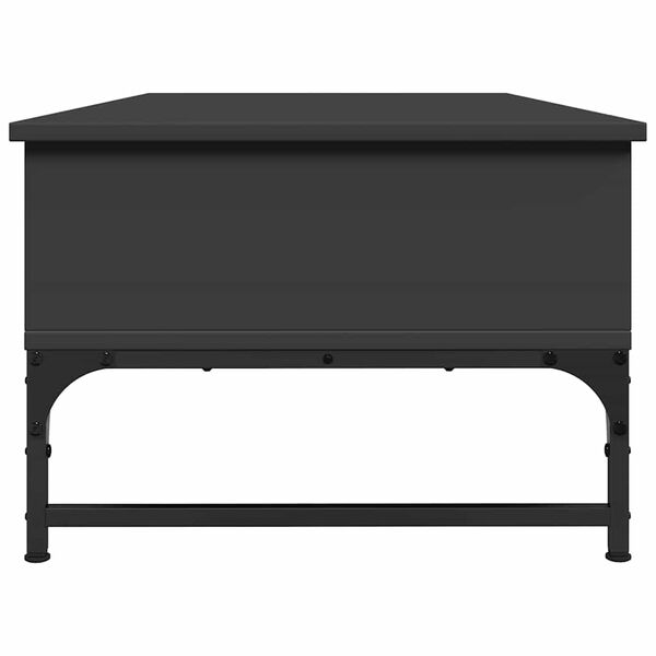 vidaXL Τραπεζάκι Σαλονιού Μαύρο 100x50x35 εκ. από Επεξ. Ξύλο/Μέταλλο
