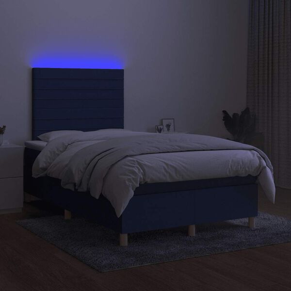 vidaXL &Kappa;&rho;&epsilon;&beta;ά&tau;&iota; Boxspring &mu;&epsilon; &Sigma;&tau;&rho;ώ&mu;&alpha; & LED &Mu;&pi;&lambda;&epsilon; 120x190&epsilon;&kappa;. &Upsilon;&phi;&alpha;&sigma;&mu;ά&tau;&iota;&nu;&omicron;