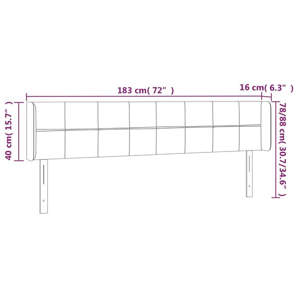 vidaXL Κεφαλάρι με Πτερύγια Ανοιχτό Γκρι 183x16x78/88 εκ. Υφασμάτινο