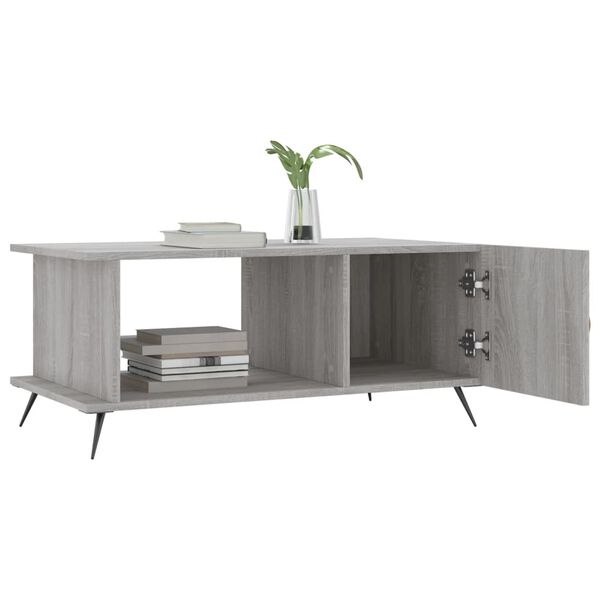 vidaXL Τραπεζάκι Σαλονιού Γκρι Sonoma 90x50x40 εκ. Επεξεργασμένο Ξύλο