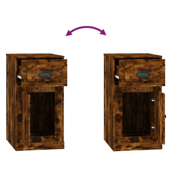 vidaXL Ντουλάπι με Συρτάρι Καπνιστή Δρυς 40x50x75 εκ. Επεξεργ. Ξύλο