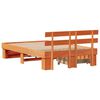 vidaXL Σκελετός Κρεβατιού Καφέ 135 x 190 cm Μασίφ ξύλο πεύκου