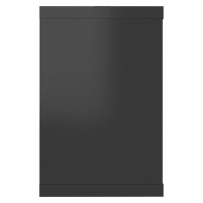 vidaXL Ράφια Κύβοι Τοίχου 2 τεμ. Γυαλ. Μαύρο 60x15x23 εκ. Μοριοσανίδα