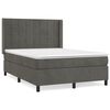 vidaXL Κρεβάτι Boxspring με Στρώμα Σκούρο Γκρι 140x200 εκ. Βελούδινο
