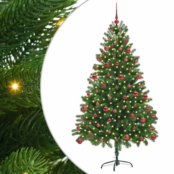 vidaXL Χριστουγεννιάτικο Δέντρο με 300 LED με βάση Πράσινο 180 cm PE