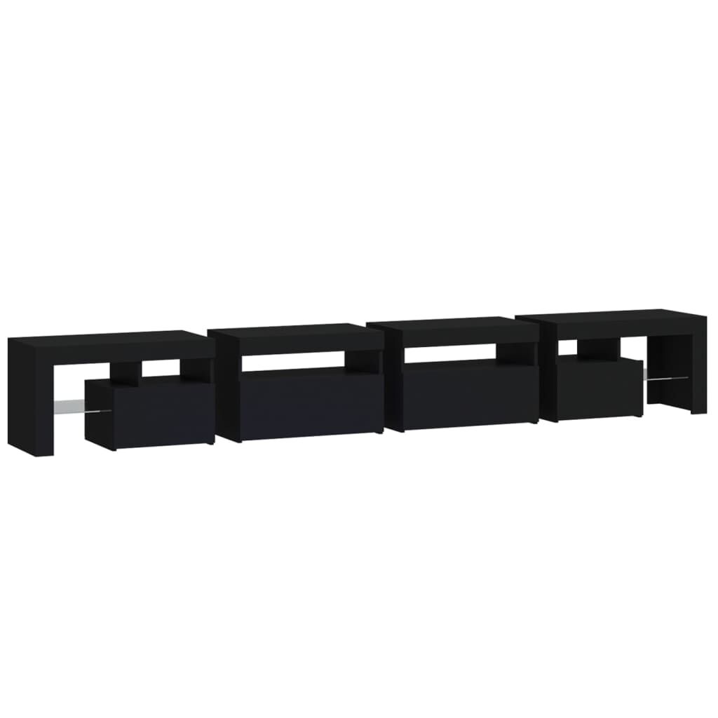 vidaXL Έπιπλο Τηλεόρασης με LED Μαύρο 260x36,5x40 εκ.