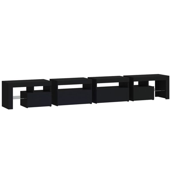 vidaXL Έπιπλο Τηλεόρασης με LED Μαύρο 260x36,5x40 εκ.