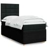 vidaXL Κρεβάτι Boxspring με Στρώμα Μαύρο 90x200 εκ. Υφασμάτινο