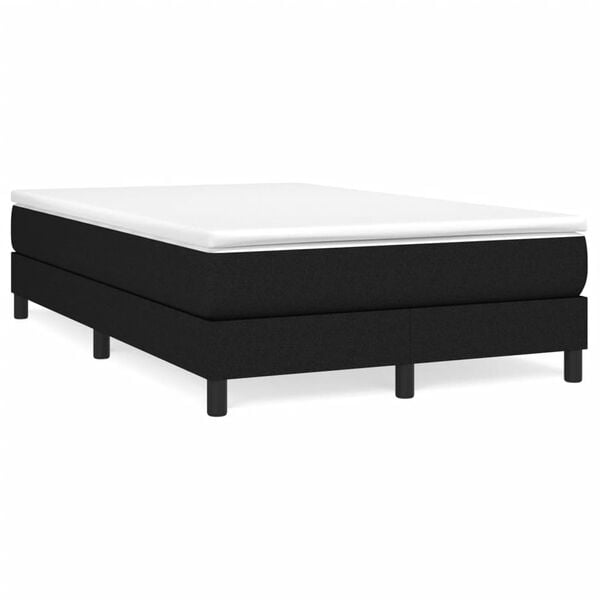 vidaXL Κρεβάτι Boxspring με Στρώμα Μαύρο 120x190 εκ. Υφασμάτινο