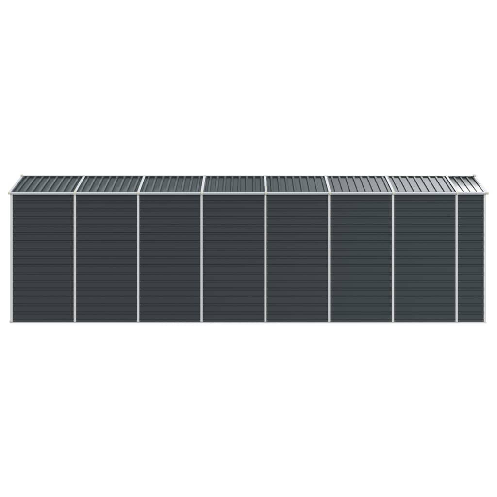vidaXL Αποθήκη Κήπου Ανθρακί 191x640x198 εκ. Γαλβανισμένο Ατσάλι