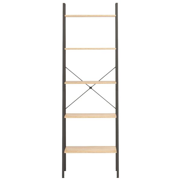 vidaXL Ραφιέρα 5 Επιπέδων Ανοιχτό Καφέ & Μαύρο 56 x 35 x 174 εκ.