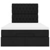 vidaXL Οθωμανικό κρεβάτι με στρώμα & LEDs Μαύρο 120x200 cm Ύφασμα