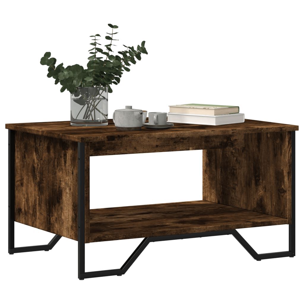 vidaXL Τραπεζάκι Σαλονιού Καπνιστή Δρυς 75x51x40 εκ. Επεξεργ. Ξύλο