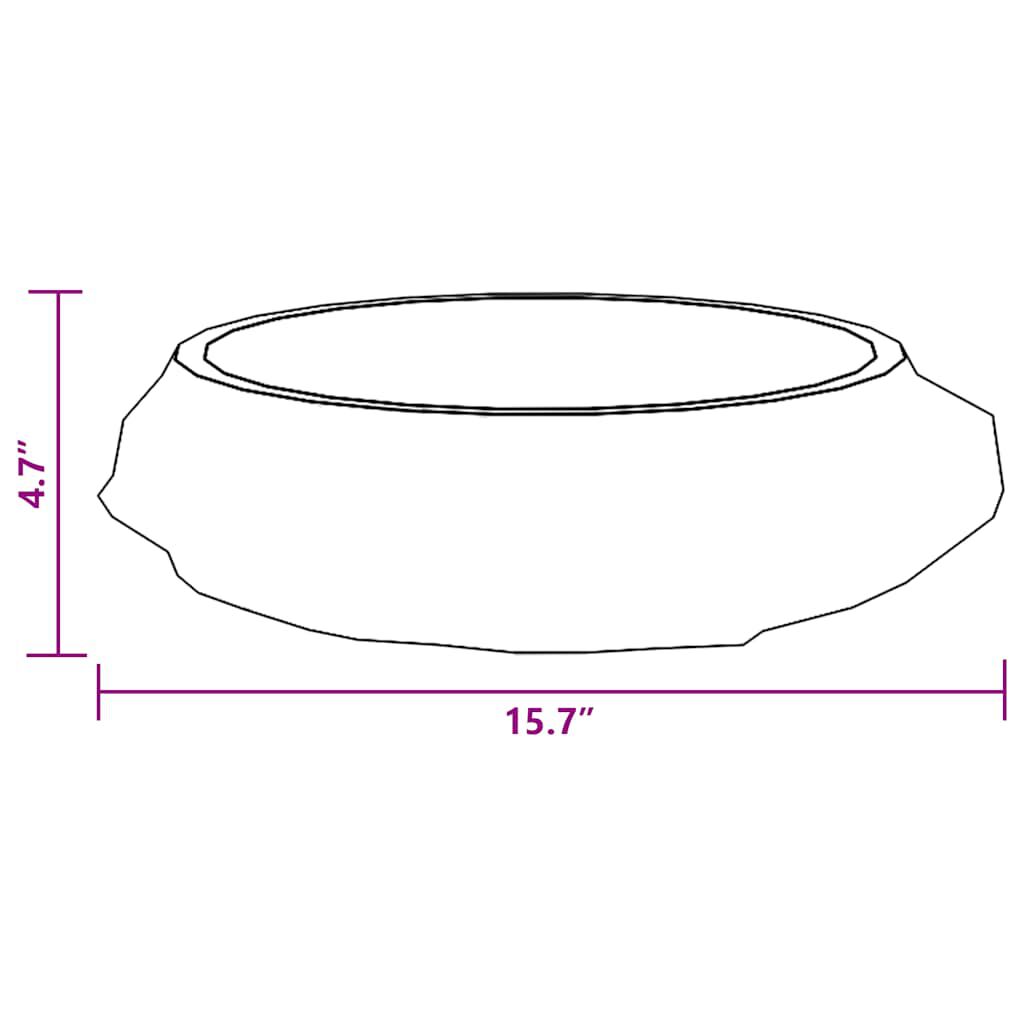 vidaXL Νιπτήρας Γκρι Ø40x12 εκ. Μαρμάρινος