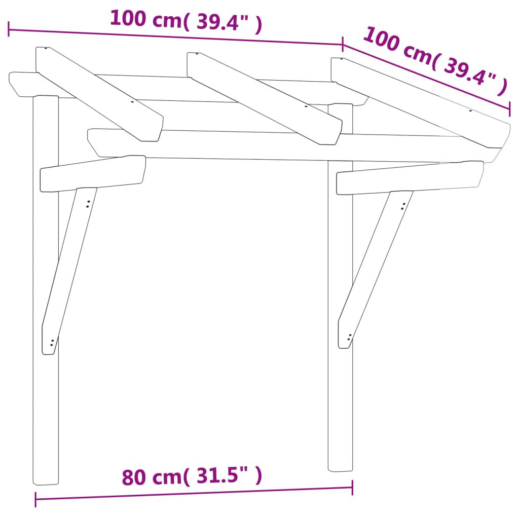 vidaXL Στέγαστρο Πόρτας 100x100x80 εκ. Εμποτισμένο Μασίφ Ξύλο Πεύκου