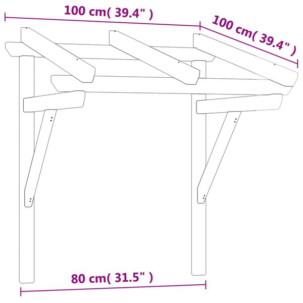 vidaXL Στέγαστρο Πόρτας 100x100x80 εκ. Εμποτισμένο Μασίφ Ξύλο Πεύκου