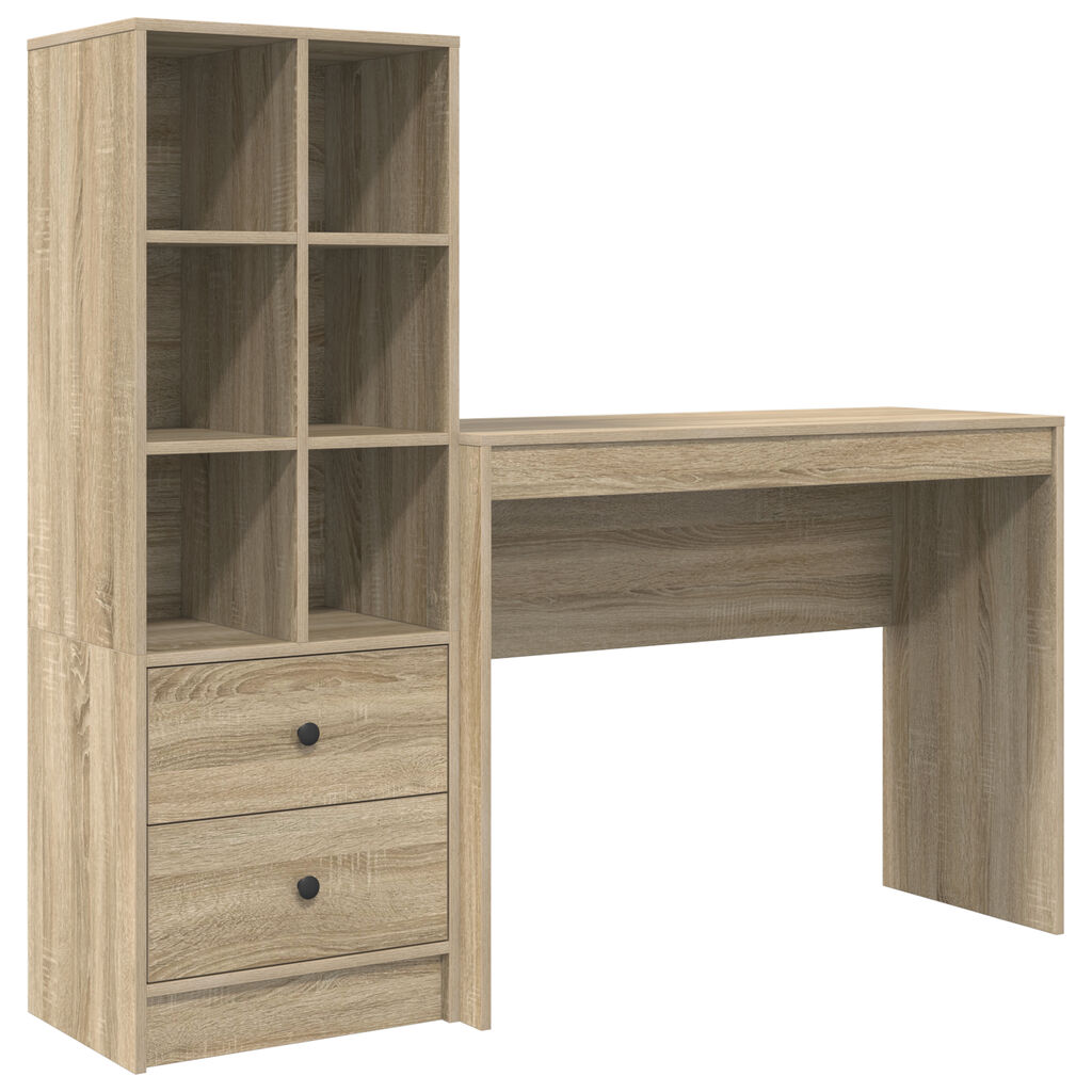 vidaXL Γραφείο με Αποθήκευση Sonoma Oak Επεξεργασμένο Ξύλο