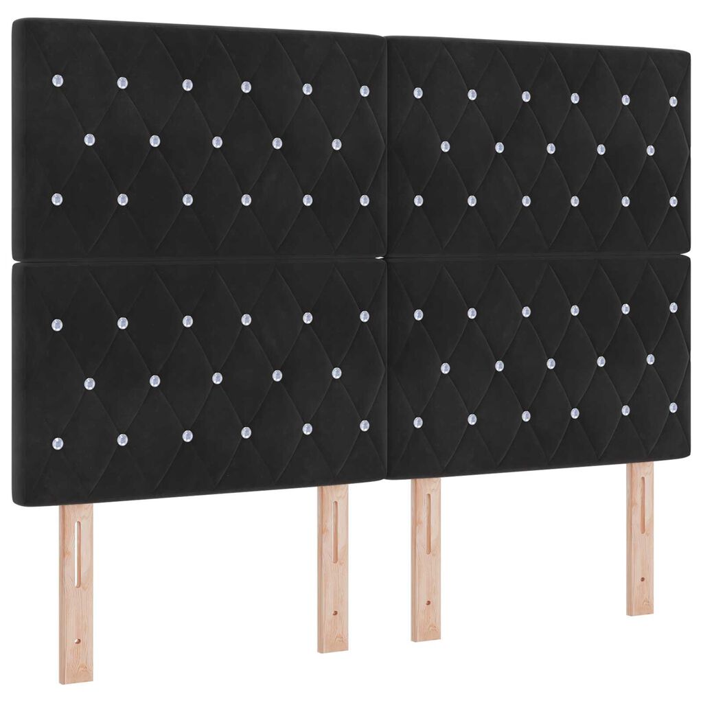 vidaXL LED Κεφαλάρι Μαύρο 72 cm σε Βελούδο