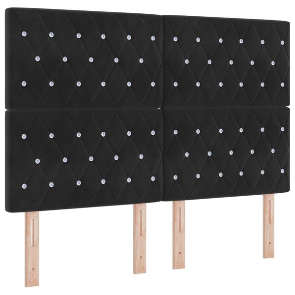 vidaXL LED Κεφαλάρι Μαύρο 72 cm σε Βελούδο