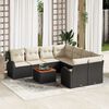 vidaXL Σετ Καναπέ Κήπου 9 pcs Μαύρο και λευκό