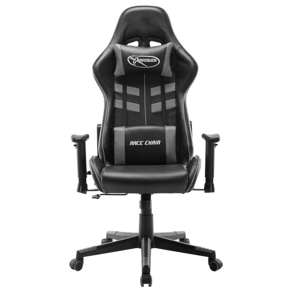 vidaXL Καρέκλα Gaming Μαύρη / Γκρι από Συνθετικό Δέρμα