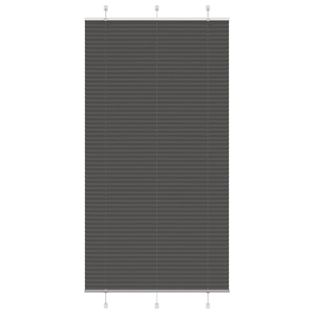 vidaXL Πλισέ περσίδα Μαύρο 105x200 cm Πλάτος υφάσματος 104,4 cm