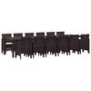 vidaXL Σέτ φαγητού για κήπο 13 pcs Καφέ Rattan Polt