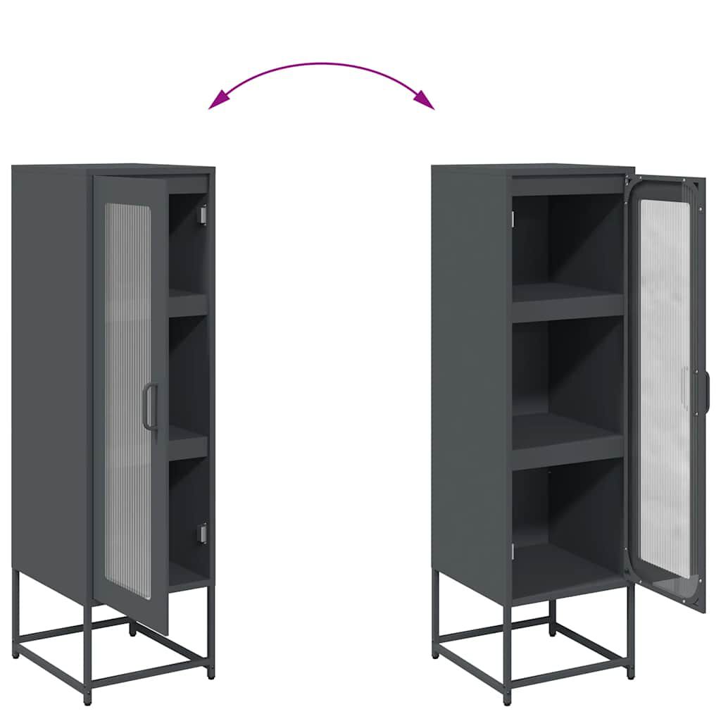 vidaXL Highboard Ανθρακί 36x39x123 cm Ατσάλι ψυχρής έλασης