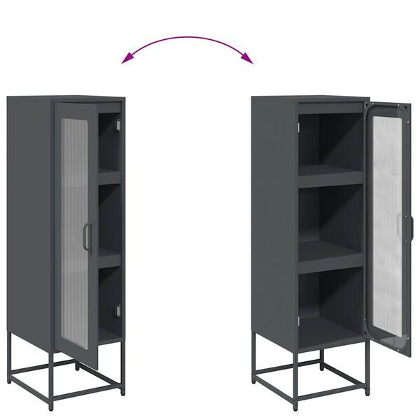 vidaXL Highboard Ανθρακί 36x39x123 cm Ατσάλι ψυχρής έλασης
