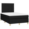 vidaXL Κρεβάτι Boxspring με Στρώμα & LED Μαύρο 120x190 εκ. Υφασμάτινο