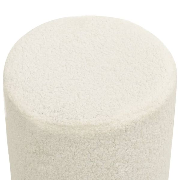 vidaXL Στρογγυλό Σκαμπό Hocker Λευκό Μάλλινο 28 x 36 cm