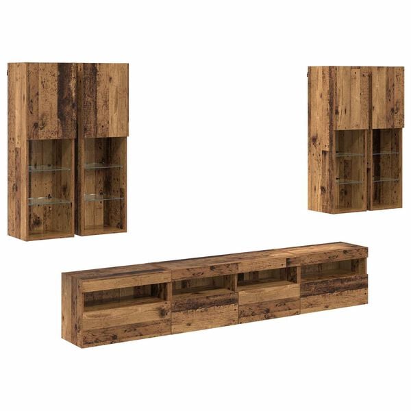 vidaXL &Sigma;&epsilon;&tau; &Kappa;&omicron;&nu;&sigma;ό&lambda;&alpha;&sigmaf; &Tau;&eta;&lambda;&epsilon;ό&rho;&alpha;&sigma;&eta;&sigmaf; &mu;&epsilon; LED &Phi;ώ&tau;&alpha; &Epsilon;&pi;&iota;&tau;&omicron;ί&chi;&iota;&omicron; 7 pcs &Pi;&alpha;&lambda;&iota;ό &xi;ύ&lambda;&omicron;