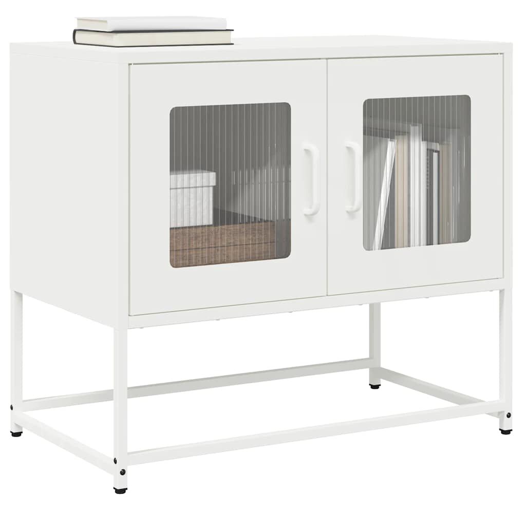 ντουλάπι τηλεόρασης vidaXL Λευκό 68x39x60,5cm από χάλυβα ψυχρής έλασης