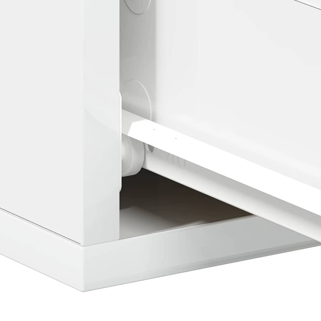 vidaXL Κομοδίνα Κρεμαστά 2 τεμ. Γυαλ. Λευκό 40x30x15εκ. από Επεξ. Ξύλο