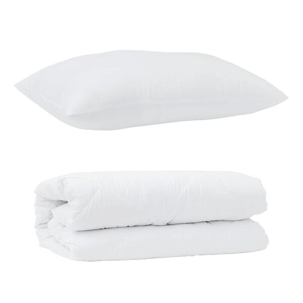 vidaXL Διπλό με Μαξιλάρι 2 pcs Λευκό 155 x 200 εκ. Μικροΐνες