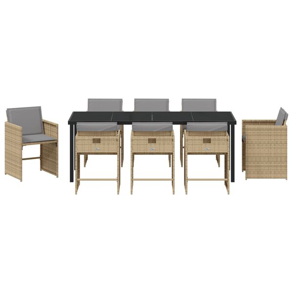 vidaXL Σετ 5 τεμαχίων Καρεκλών Dining Κήπου με Μαξιλάρια Ανοιχτό Γκρι Πολύ Ρατάν