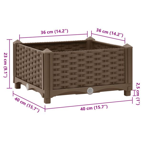 vidaXL Ζαρντινιέρα 40 x 40 x 23 εκ. από Πολυπροπυλένιο