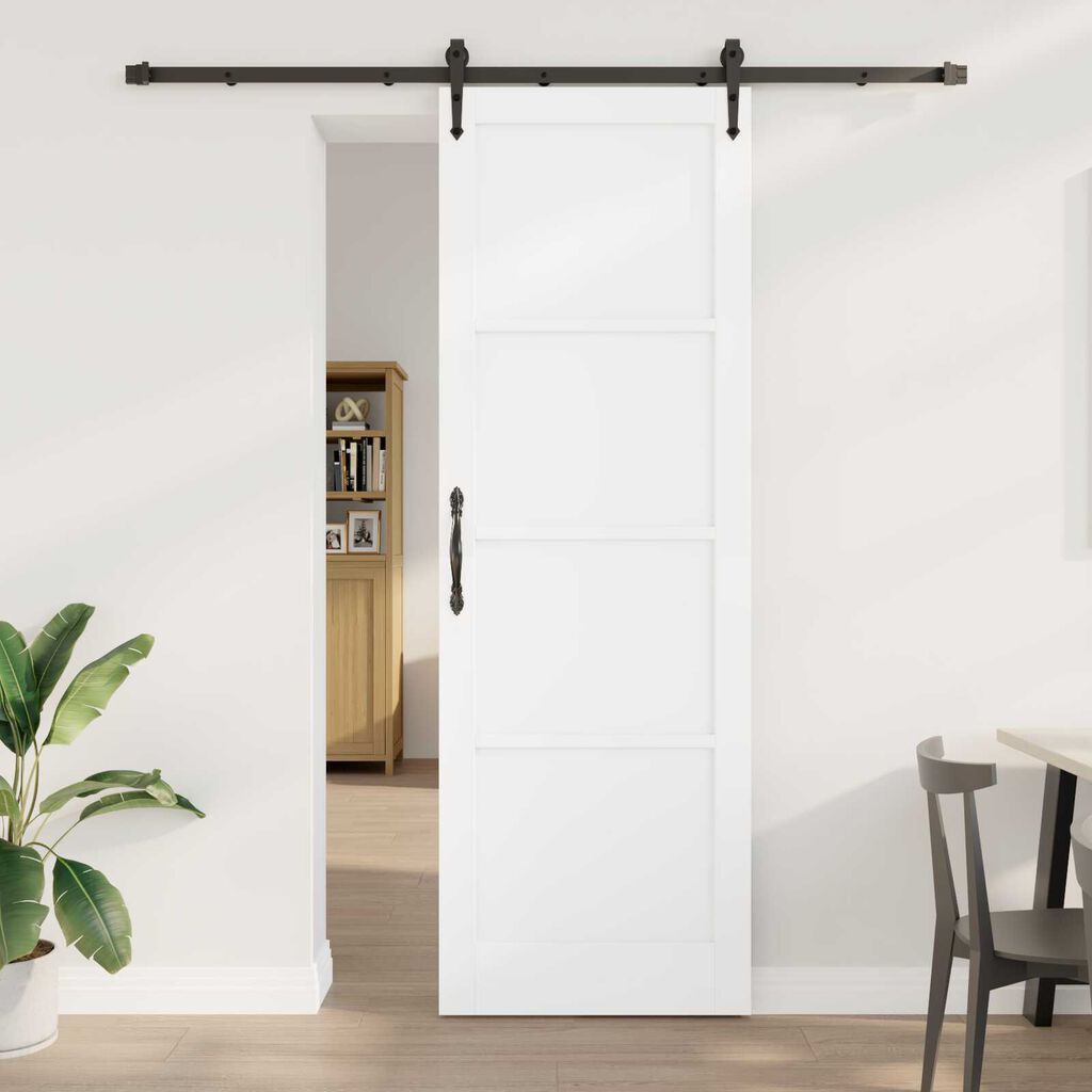vidaXL Συρόμενη Πόρτα ORKDAL Λευκό 78 x 232 cm Μασίφ ξύλο πεύκου
