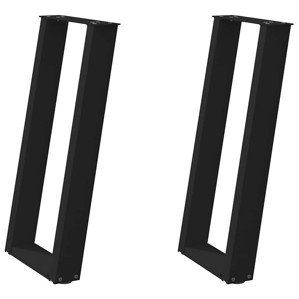 vidaXL Πόδια Κονσόλας σε Σχήμα U 2 τεμ. Μαύρο 28x(72-73) εκ. Ατσάλι