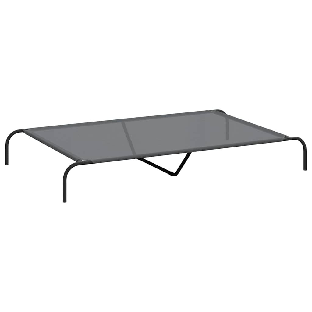 vidaXL Ανυψωμένο κρεβάτι σκύλου γκρι 150x90x20 cm Textilene και χάλυβα