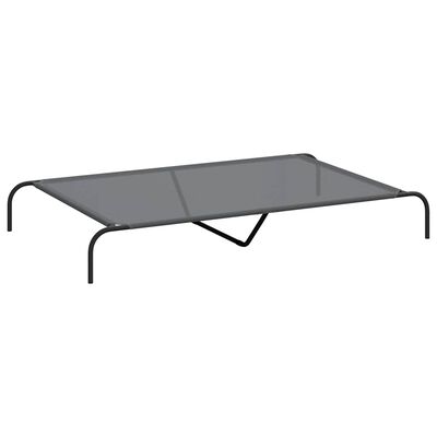 vidaXL Ανυψωμένο κρεβάτι σκύλου γκρι 150x90x20 cm Textilene και χάλυβα