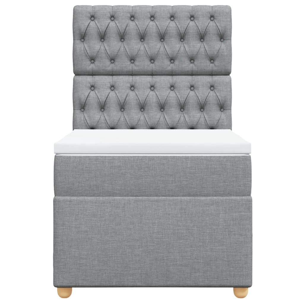 vidaXL Κρεβάτι Boxspring με Στρώμα Ανοιχτό Γκρι 80x200 εκ. Υφασμάτινο