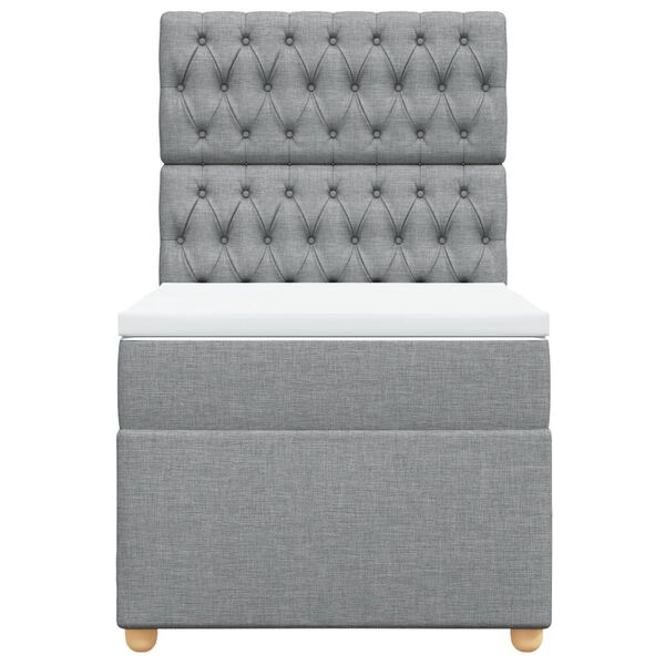 vidaXL Κρεβάτι Boxspring με Στρώμα Ανοιχτό Γκρι 80x200 εκ. Υφασμάτινο