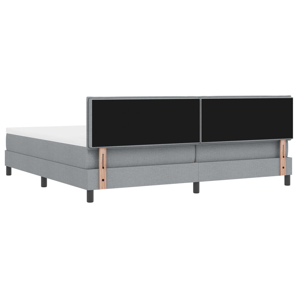vidaXL Κρεβάτι Box Spring με Στρώμα & LED Φως Γκρι 200x200 εκ. Υφάσματος