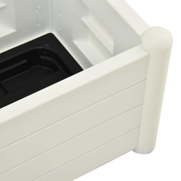 vidaXL Ζαρντινιέρα Κήπου με Καφασωτό Λευκή 43x43x142 εκ Πολυπροπυλένιο