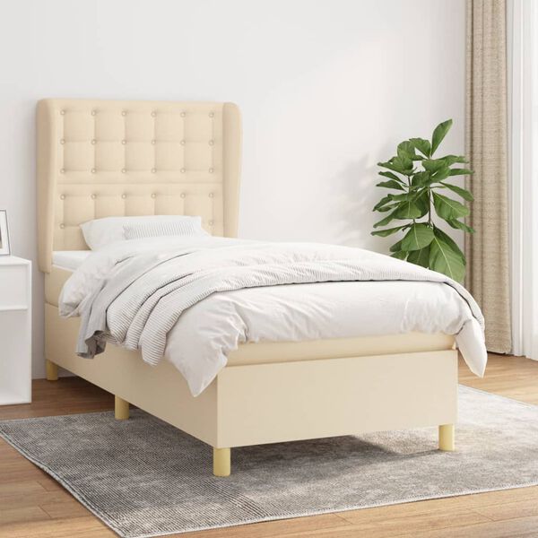 vidaXL &Kappa;&rho;&epsilon;&beta;ά&tau;&iota; Boxspring &mu;&epsilon; &Sigma;&tau;&rho;ώ&mu;&alpha; &Kappa;&rho;&epsilon;&mu; 90x200 &epsilon;&kappa;.&Upsilon;&phi;&alpha;&sigma;&mu;ά&tau;&iota;&nu;&omicron;