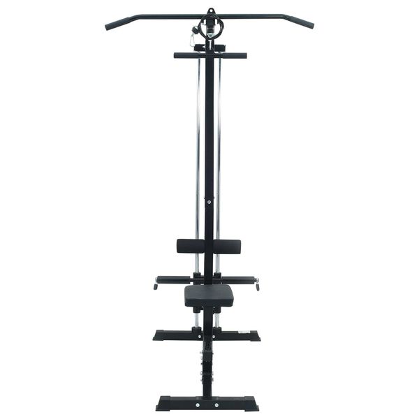 vidaXL Lat Pulldown Machine με Ρυθμιζόμενη Καρέκλα 80 kg Φορτιζόμενο Ατσάλι