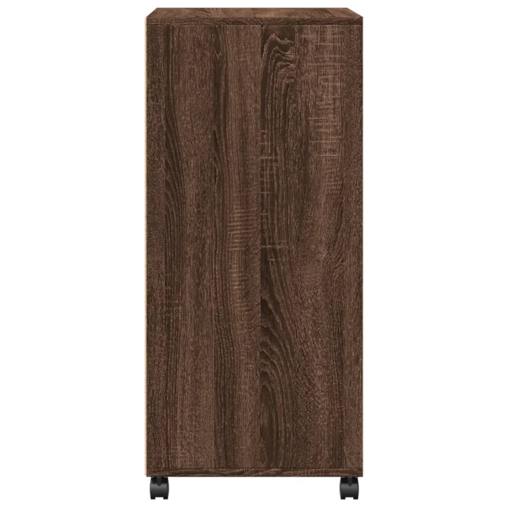 vidaXL Ντουλάπι Τροχήλατο Καφέ Δρυς 55x40x91 εκ. από Επεξ. Ξύλο
